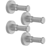 SEWACC 4 Sets Space Aluminum Coat Hook with Smooth Surface, Multi-Functional Wall Mounted Organizer in Silver for Bedroom and Kitchen Use