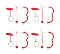 SEWACC 4 Sets Versatile Red Cupid Bow and Arrow Set Comfortable Headband, Cotton and Plastic Material, for Valentine's Day Cosplay and Birthday Party Accessories