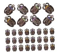 SEWACC 40pcs Egyptian Scarab Beetle Charms Alloy Pendants Mixed Colors for DIY Jewelry Making Necklaces Bracelets Keychains Craft Supplies
