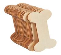 SEWACC 40pcs Unfinished Solid Wood Dog Bone Cutouts for Crafts DIY Wooden Pendant Shapes Portable Natural Decoration Supplies for Home Handicrafts and Educational Projects