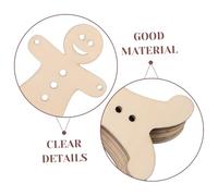 SEWACC 40pcs Unpainted Wooden Gingerbread Man Ornaments for Christmas Crafts Blank Wood Slices with Twine DIY Holiday Decorations and Tags for Festive Home and Party Embellishments