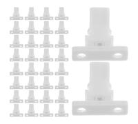 SEWACC 40Pcs White Plastic Trash Can Locks with Metal Hook Latches, Self-Locking Bin Lid Clips for Kitchen Waste Bins, Press-To-Close Buckles Compatible with Household Rubbish Cans