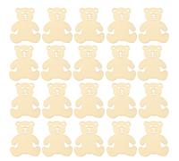 SEWACC 40pcs Wood Bear Cutouts Unfinished Wooden Bear Hanging Ornaments DIY Tags Wooden Chip Slices for DIY Arts Craft Project Wedding Home Decorations