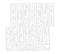 SEWACC 42pcs Interlocking Alphabet Stencil Kit Pet Letters Numbers Symbols for DIY Art Projects Wood Wall Fabric Rock Reusable Painting Templates for Creative Crafting and Calligraphy