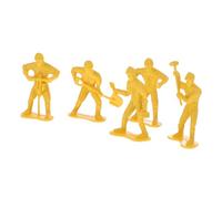 SEWACC 45pcs Miniature Standing Engineering Worker Figures with Tools Model Kit for Safe Plastic Construction Scene Layout Set for Imaginative Play and Cognitive Development