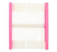 SEWACC 48-Color Nail Art Practice Templates Pink Rotating Nail Polish Display Board False Sample Plates for Manicure Training and Polish Color Testing at Home or Salon