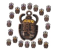 SEWACC 48pcs Ancient Egyptian Scarab Charms Rhinestone Crystal Beetle Pendants for DIY Jewelry Making Necklace Bracelet Accessories with Symbolic Protection and Rebirth Design