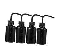SEWACC 4pcs 150ml Black Plastic Empty Squeeze Bottles for Washing Tattoo and Eyelash Use Large Capacity Refillable Wash Bottles for Tattoo Supply and Beauty Care