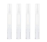 SEWACC 4PCS 5ml Nail Polish Tubes Set with Brush Tip, Empty Refillable Lip Oil Applicator Pens, Cosmetic Containers for Travel and Makeup Storage