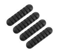 SEWACC 4pcs Adhesive Cable Holders Black Cord Organizers for Desk Multipurpose Wire Management Clips for USB Earphones Laptop and Phone Charging Cords