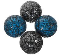 SEWACC 4pcs Ball Decorative Balls Cracked Ball Table Sphere Ball Decorative Orbs Balls Sphere Ball Ornament Decoration Ball Table Top Decor Sphere Round Glass