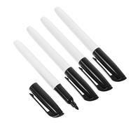 SEWACC 4pcs Black Water-based Erasable Whiteboard Markers for Classroom Teaching Smooth Writing Bulk Dry Erase Pens with Convenient Clean Wipe Ink for Schools and Office Use
