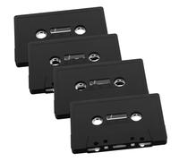 SEWACC 4pcs Blank Cassette Tapes Black Vintage Audio Tape Wall Decoration DIY Retro Adornment for Home Office Classic Elegant Wall Display