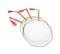 SEWACC 4pcs Blank Paddle Fans with Long Handles Double Sided Round Handheld Fans for DIY Painting Crafts and Party Decorations Canvas for Watercolor Acrylic Marker Art