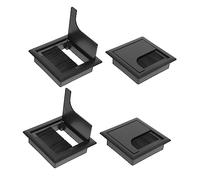 SEWACC 4pcs Cable Grommet Desk Wire Hole Covers Square Abs Cable Organizer with Bristles for Home Office