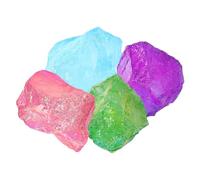 SEWACC 4pcs Crystal Rocks Raw Crystal Aroma Diffuser Stones Electroplated Stones for Fish Tank and Flower Pot Offerings in Religious Settings Random Color