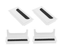 SEWACC 4pcs Desk Cable Hole Grommets Plastic Wire Covers with Brush for Cable Management Workspace Safety and Aesthetics Black