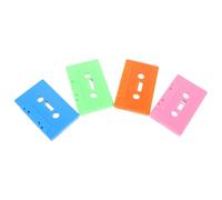 SEWACC 4pcs DIY Blank Cassette Tapes Set, Empty Vintage Tape Shells in Orange Pink Light Green Blue for Party Recordings, Blessings, Craft Projects Wall Decoration