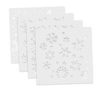 SEWACC 4pcs DIY Painting Stencils Snowflake Templates Plastic Reusable Drawing Stencils for Crafts Washable Art Projects Wall Decoration Gift