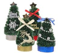 SEWACC 4pcs Dollhouse Christmas Decor Red Blue Silver Gold Mini Tabletop Ornaments for Holiday Home Decoration