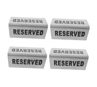 SEWACC 4Pcs Double-sided Stainless Steel Reserved Signs Cafe Seat Indicators for Weddings Business Events Party Supplies
