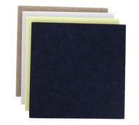 SEWACC 4Pcs Felt Board Tiles Thick Self-Adhesive Square Wall Pin Boards in White Deep Camel Light Yellow Dark Blue for Home Office Decoration