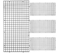 SEWACC 4pcs Fish Tank Isolation Boards Aquarium Bottom Filter Grid Divider Partition Tray Black Mesh Supports for Freshwater Tanks and Aquatic Breeding