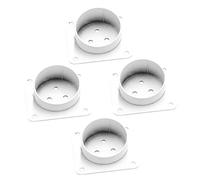 SEWACC 4pcs Furniture Leg Attachment Sleeves Iron Tubes with Mounting Plates for Table Feet Sturdy Connectors for Sofas Ottomans Couches Easy to Install Durable and Lightweight Outer