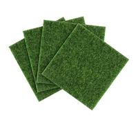 SEWACC 4pcs Garden Craft Grass Fake Grass Fairy Grass Green Simulated Grass Mat for Diy Craft 15x15cm