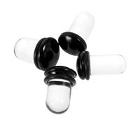 SEWACC 4pcs Glass Piercing Glass Ear Gauge Set 8.5/9/9.5/10mm Single Flare for Pierced Ears and Cartilage, Black, Women and Unisex, Everyday and Special Occasions