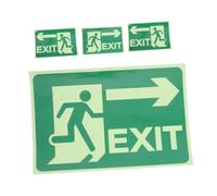 SEWACC 4pcs Glow Dark Emergency Exit Sign Stickers Self Adhesive Luminous Safety Directional Labels for Indoor Outdoor Fire Safety Compliance and Clear Evacuation Guidance