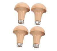 SEWACC 4pcs Graver Accessories Wooden Handle Grip Replacement Graver Grip Handle Engraving Tool Holder for Files Wood Working Tools Khaki