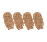 SEWACC 4pcs Hammam Glove Exfoliating Mitts for Back and Face Portable Bath Scrub Gloves Made of Linen and Toweling Fabric for Camping Trips and Hotel Stays Remove Body Exfoliate