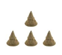 SEWACC 4pcs Handwoven Jute Rope Lampshade Small Witch Hat Shape Boho Pendant Light Cover for Hotel Restaurant Coffee Bar Rustic Natural Braided Ceiling Light Shade
