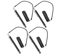SEWACC 4pcs High Sensitivity Capacitive Stylus Touch Pen Ergonomic Shape Comfortable Grip Black Plastic for Tablets and Touch Screens Prolonged Use Writing