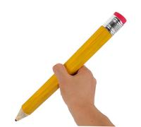 SEWACC 4pcs Jumbo Giant Wooden Pencils for Chunky Comfortable Grip Natural Wood Yellow Large Drawing Props for Graduation Party Favors Classroom Prizes Back to School Supplies