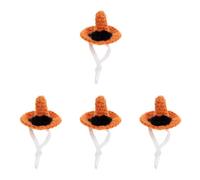 SEWACC 4pcs Mini Halloween Witch Hats Lightweight Tiny Pet Costume Accessories for Hamsters Guinea Pigs Hedgehogs Adorable Witch Cap for Animal Theme Parties