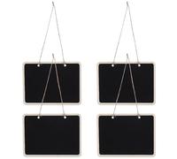 SEWACC 4pcs Mini Wood Chalkboards Hanging Labels Chalkboard Signs Rectangle Hanging Blackboard for Display