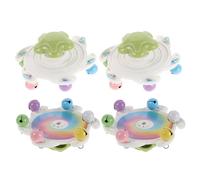SEWACC 4pcs Parrot Toys Plastic Interactive Bird Chewing Rotating Wheel Bells Spinner Rattle for Intelligence Training Cage Hanging Accessory