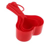 SEWACC 4pcs Plastic Heart-Shaped Measuring Spoon Set for Baking and Cooking, Multipurpose Kitchen Utensils with Random Color Accessories, Suitable for Wet Ingredients and Random Color