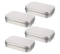 SEWACC 4Pcs Portable Tinplate Storage Boxes with Flip Cover Cigarette Case and USB Flash Drive Organizer Lightweight and Wear Resistant Craft Carrier for Jewelry Candy and Small Items