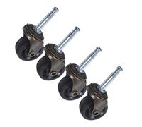 SEWACC 4Pcs Replaceable Furniture Casters Soft Rubber Multi Directional Office Chair Wheels for Sofas Cabinets Tables with Easy Installation