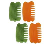 SEWACC 4pcs Resin Hair Comb with Anti-Static Design and Stimulate Function, Creative Scalp Massage Comb for Relaxation, Suitable for Family and Friends, Available in Orange and Green