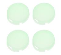 SEWACC 4pcs Silicone Illuminated Doorbell Button Replacement Kit with Screws, Round Weatherproof Door Bell Push Button Cover for Video Doorbell Repair, Fluorescent Green Set for Home