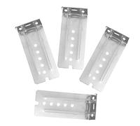 SEWACC 4pcs Slide Rail Guide Track Brackets Silver with Screw Resistant Electroplated Surface Strong Load Bearing Cabinet Drawer Accessories for Rear Mounting