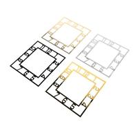 SEWACC 4pcs Square Wall Clock Stickers 20cm DIY Home Decor Set with Arabic Numerals, Peel and Stick for Living Room, Bedroom, Hotel Lobby - Minimalist Gold, Silver, Black Colors