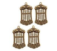 SEWACC 4Pcs Vintage Brass Oval Abacus Keychain Pendant Hanging Decor for DIY Keyring Accessories Bag Charms Office Ornament Unique Antique Style Friends
