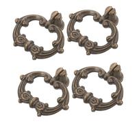 SEWACC 4pcs Vintage European Style Antique Bronze Pull Handles for Cabinet Drawer Wardrobe Ergonomic Single Ring Knobs Easy Install Decorative Hardware