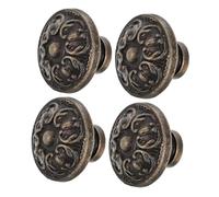 SEWACC 4pcs Vintage Metal Cabinet Knobs Antique Round Drawer Pulls with Single Hole Design Easy Installation Multifunctional Retro Handles for Kitchen Cupboards Wardrobe Bathroom