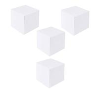 SEWACC 4pcs White Square Foam Blocks for Cake Molds DIY Sculpting Arts and Crafts Smooth Surface for Painting Cutting Wedding Cake Display and Decoration